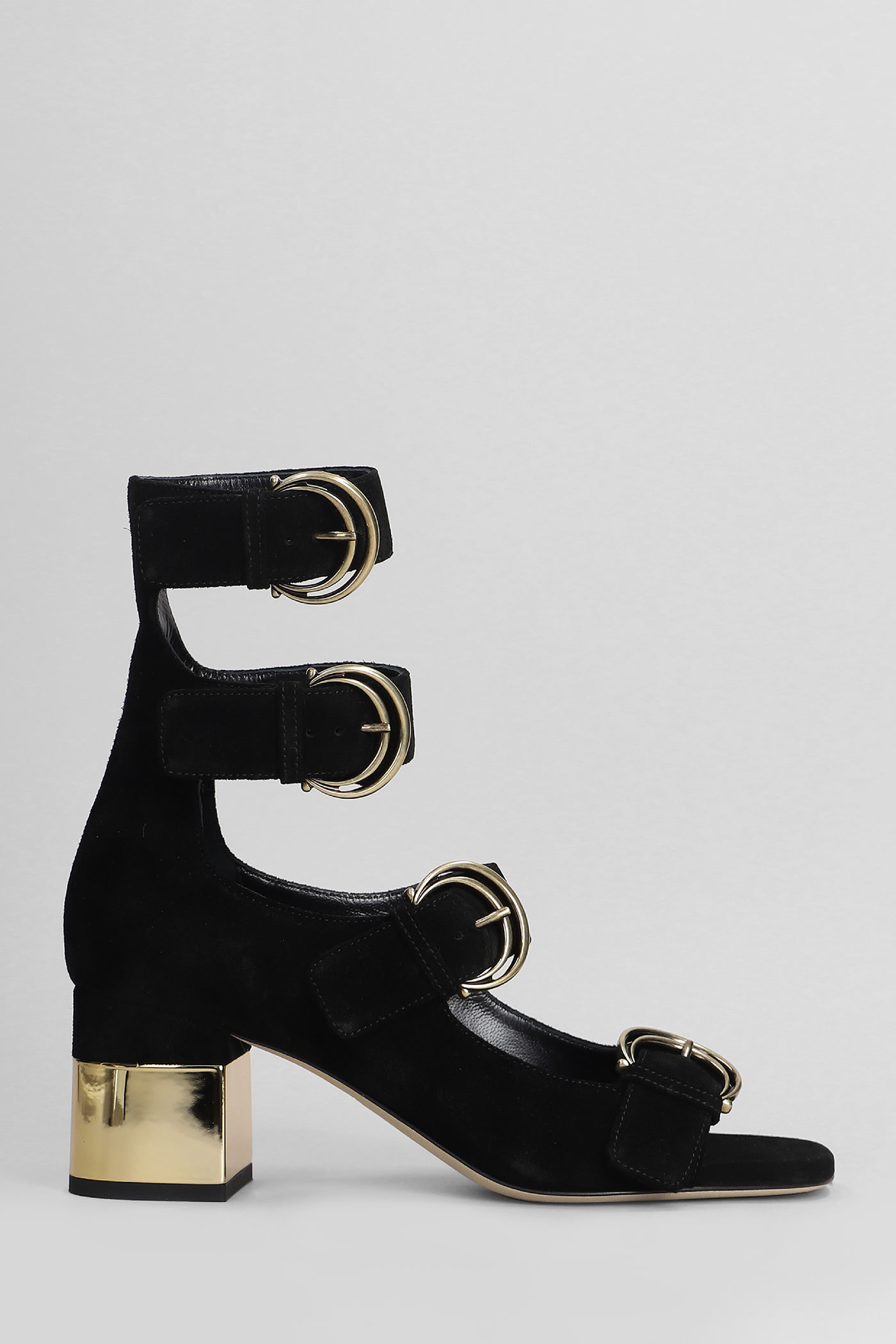 Shop Chloé Alize Sandals In Black Suede