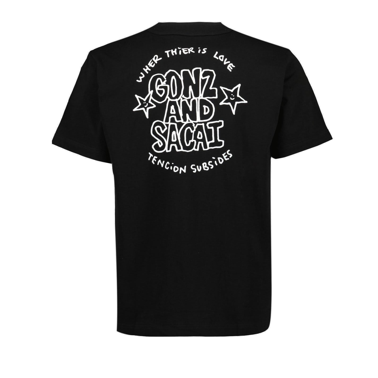 Shop Sacai One Love Embroidered Crewneck T-shirt In Black