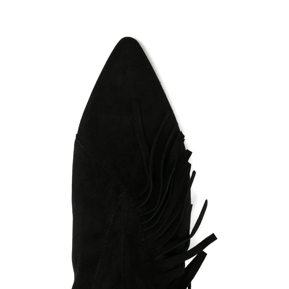 Iro Fringe-detail Pointed-toe Boots In Black