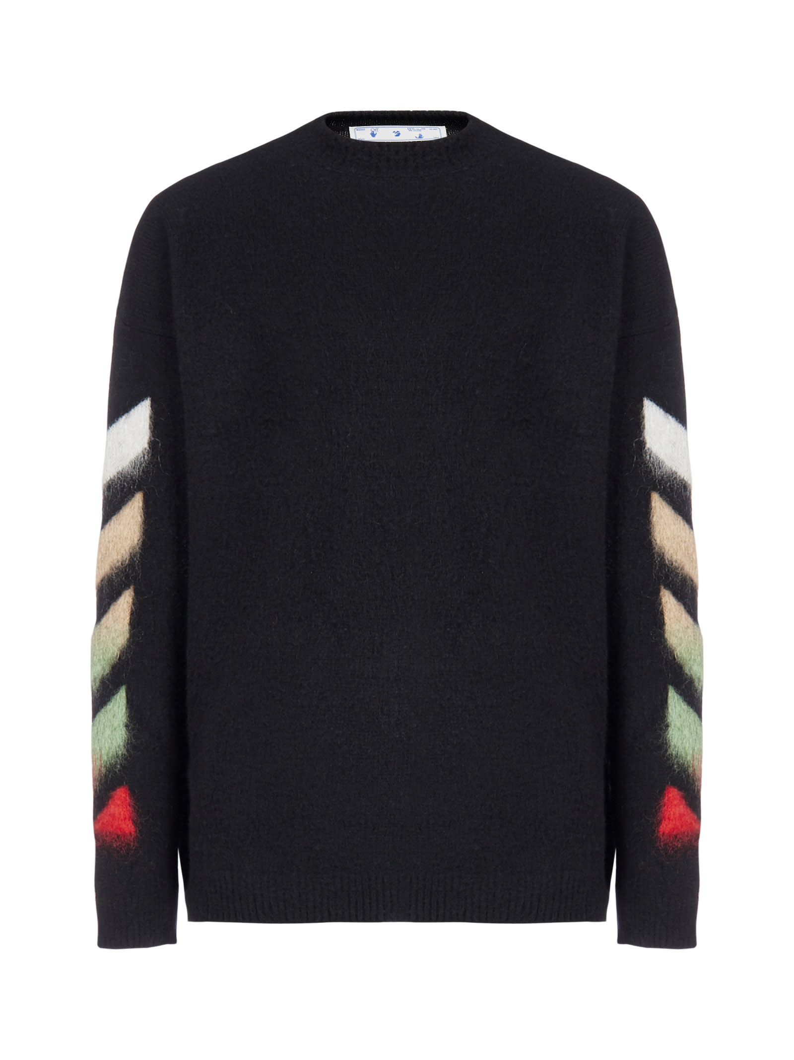 Off-White Diag Brushed Wool And Mohair Sweater