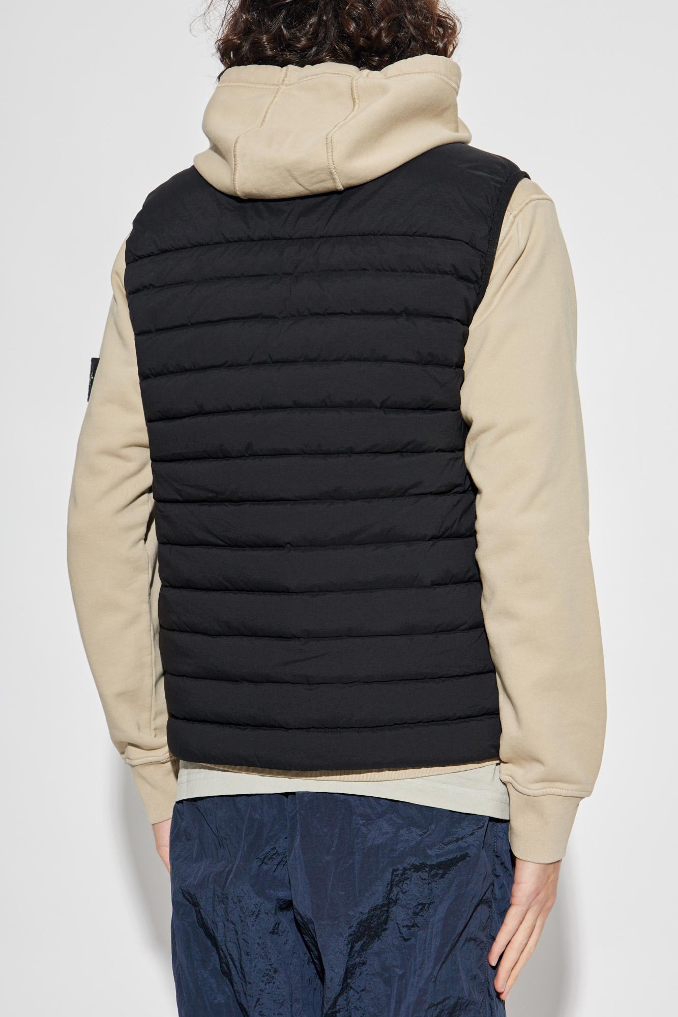 Stone Island Lightweight Sleeveless Padded Vest Pockets In Black