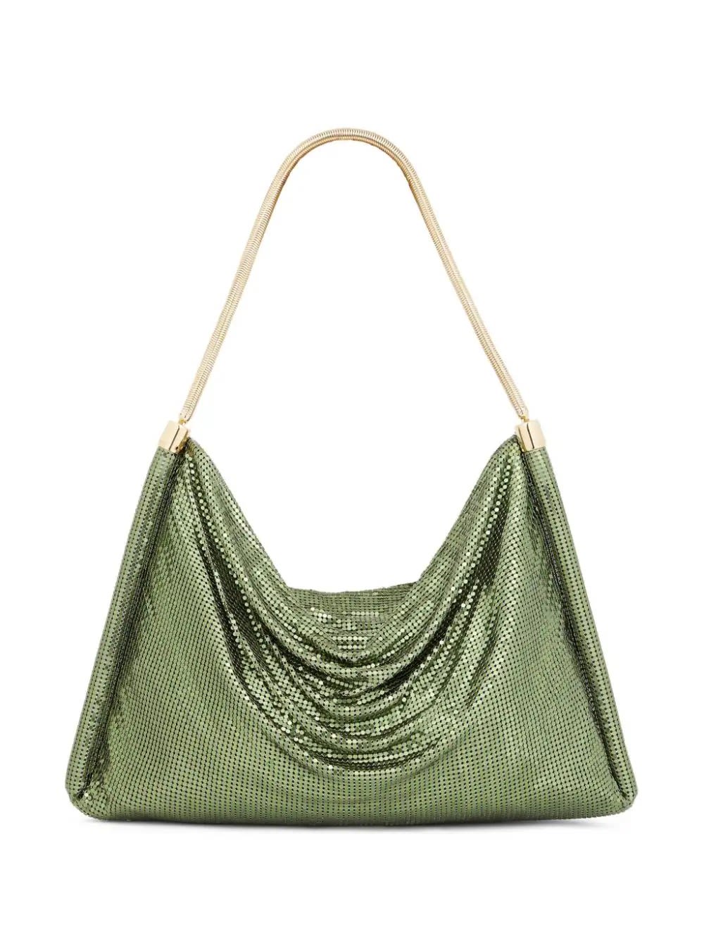 Shop Rabanne Green Mesh Tube Shoulder Bag In Neo Kaki