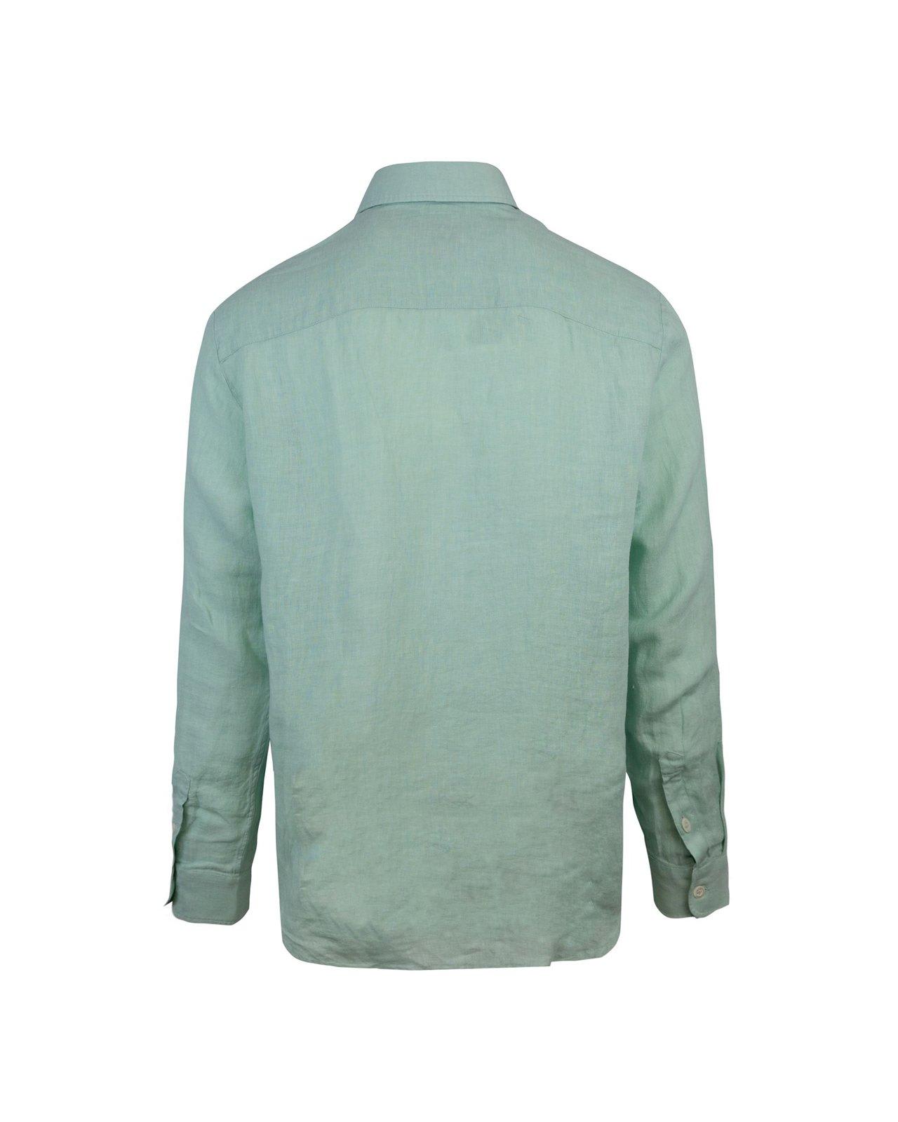 Shop Apc Buttoned Long-sleeved Shirt In Verde