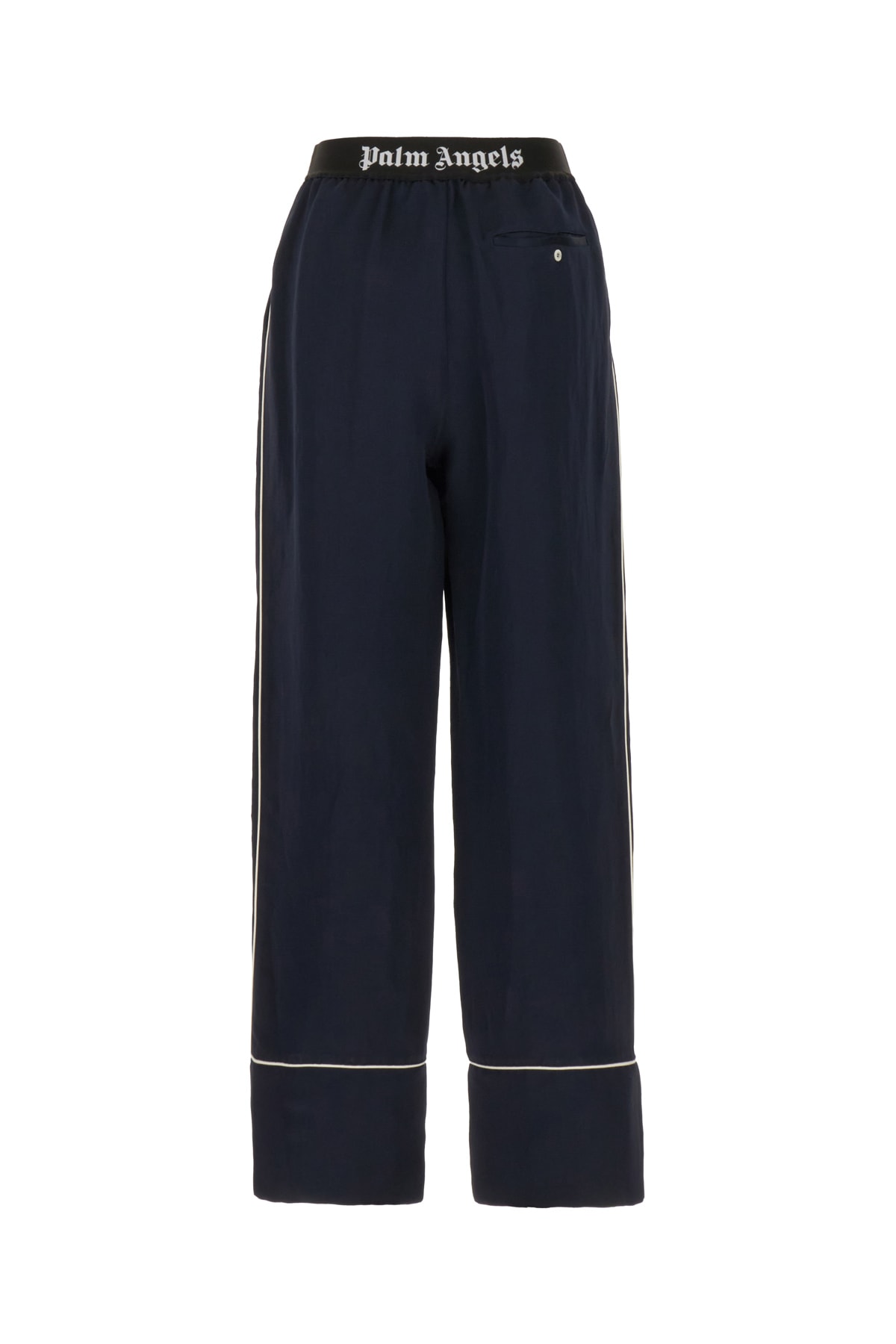 Shop Palm Angels Midnight Blue Linen Blend Pant In 4610