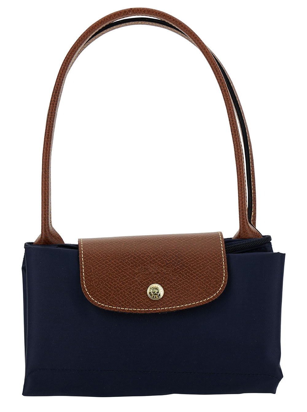 Longchamp M Le Pliage Original Blue Shoulder Bag With Embossed Logo In Canvas Woman