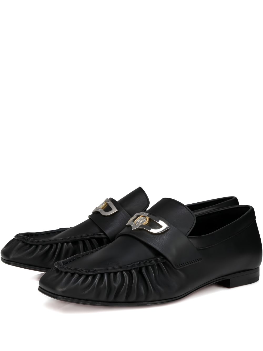 Christian Louboutin Leather Loafers In Black