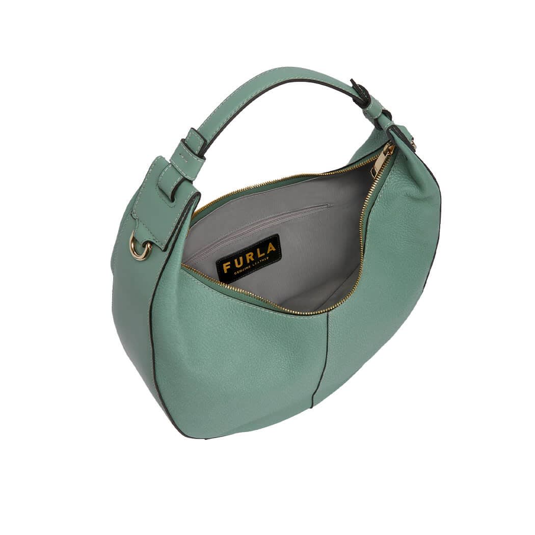 Shop Furla Miastella S Green Shoulder Bag In S Mineral Green