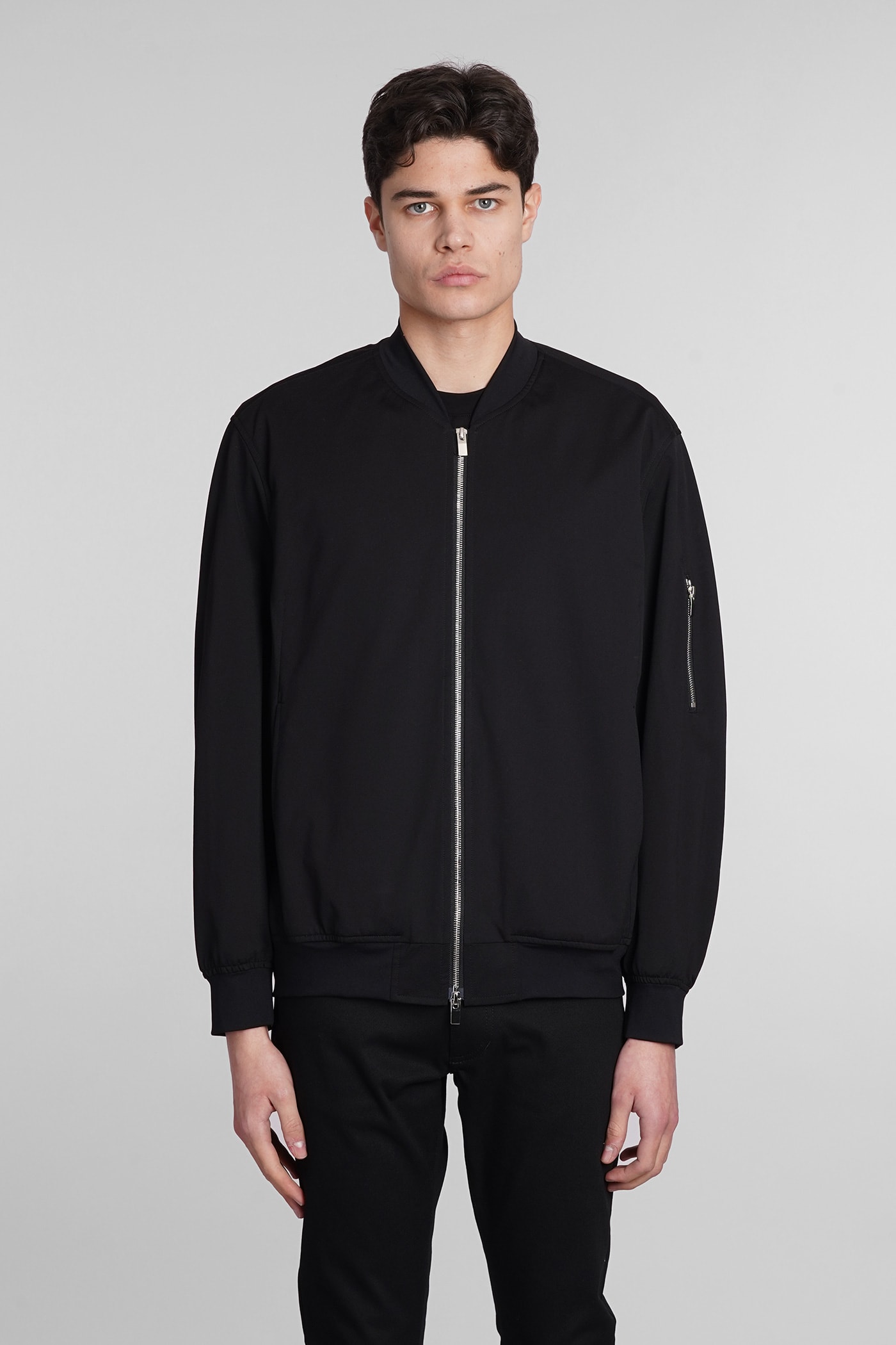 ATTACHMENT BOMBER IN BLACK POLYESTER