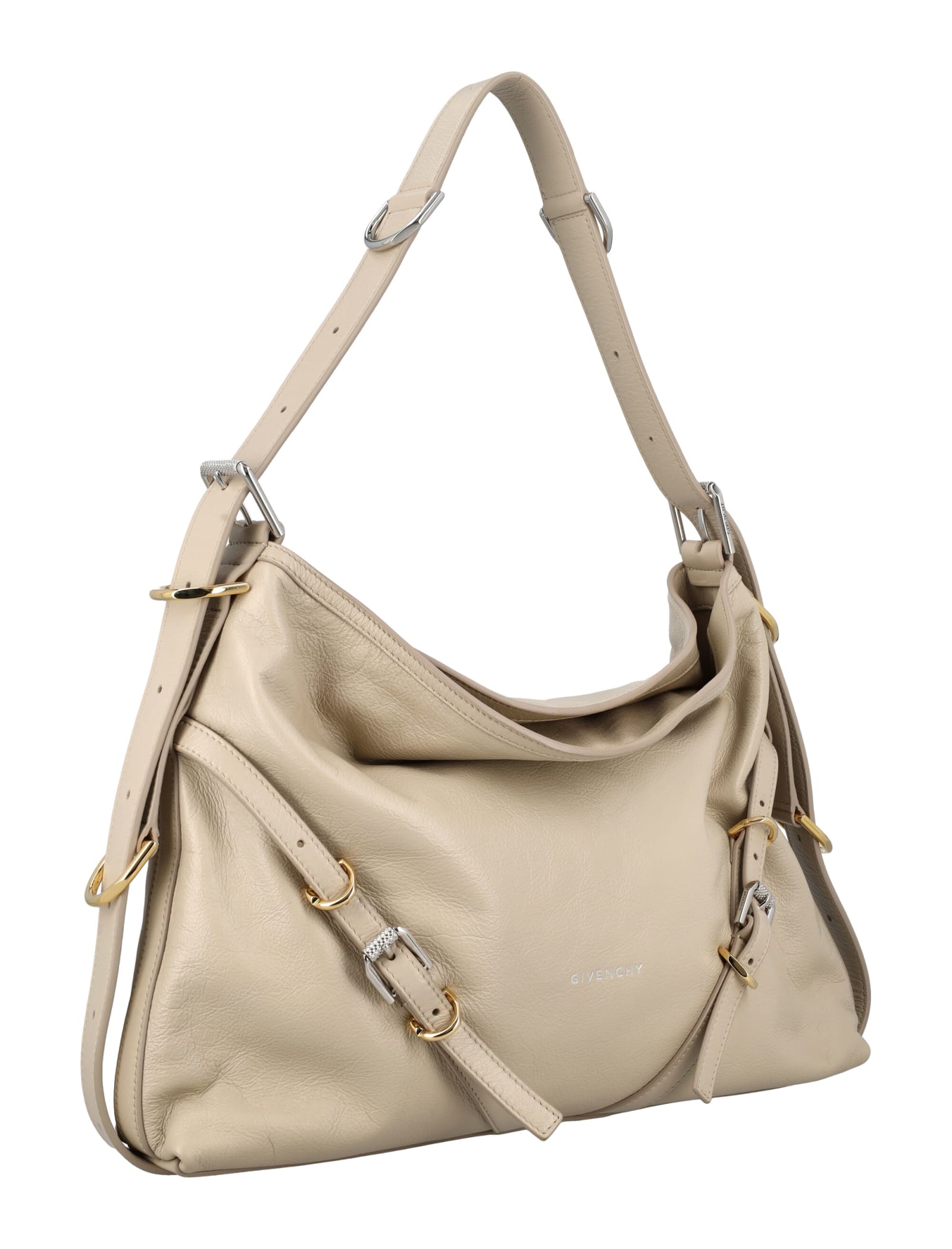 Shop Givenchy Medium Voyou Bag In Natural Beige