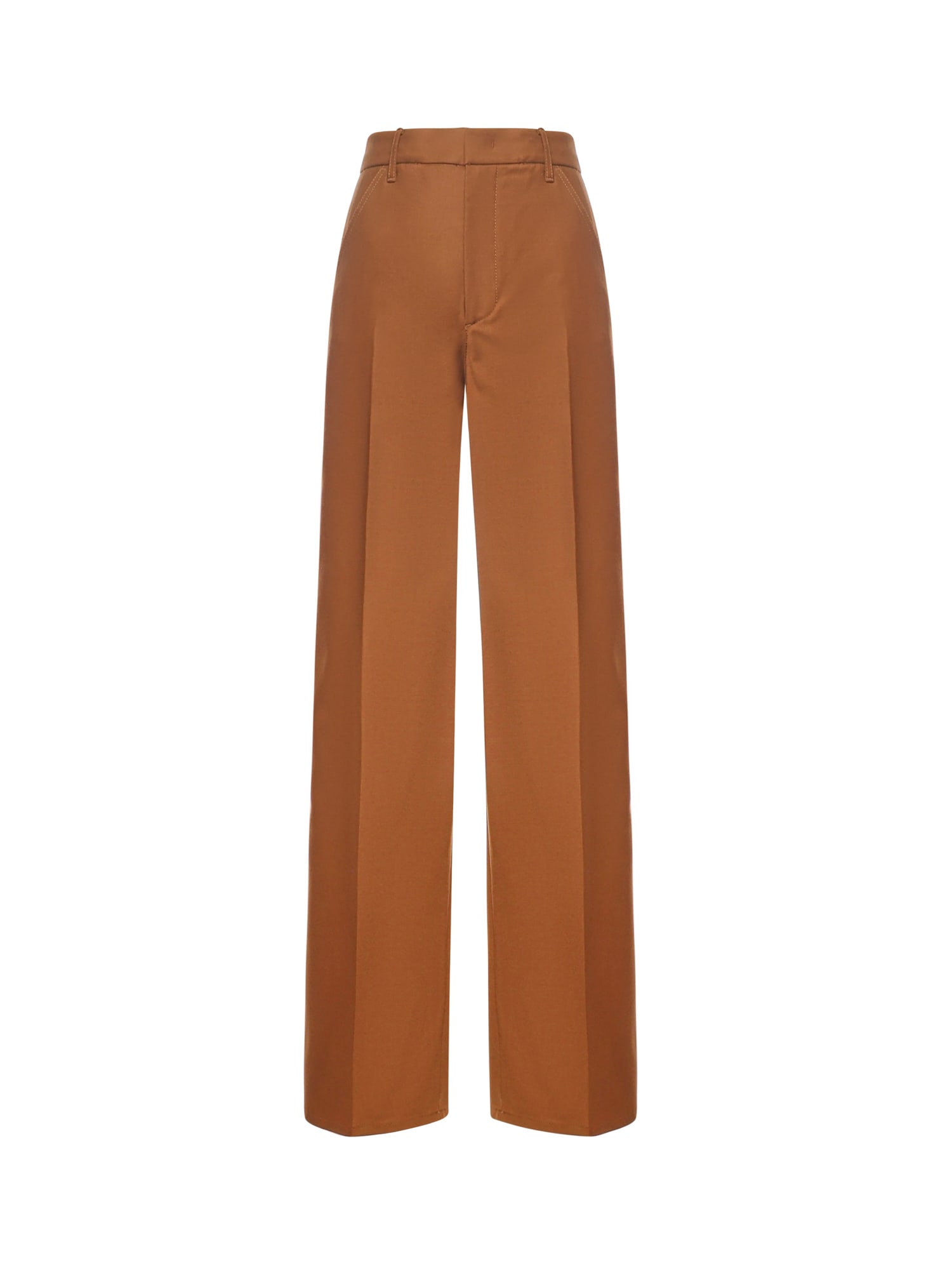 Dondup Belt Loops Wide Trousers In Brown