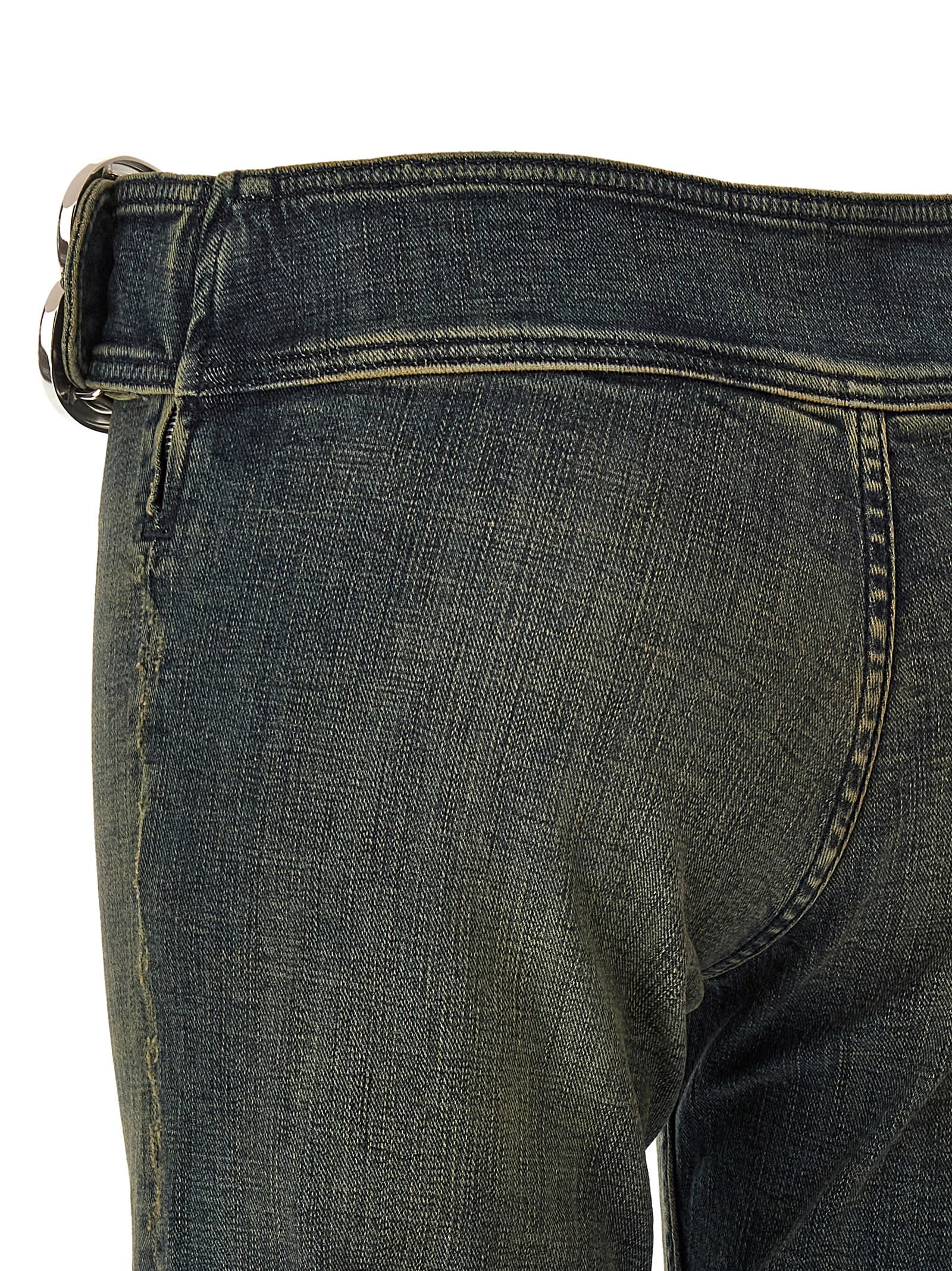 Balenciaga Bootcut Buckle Jeans In Black
