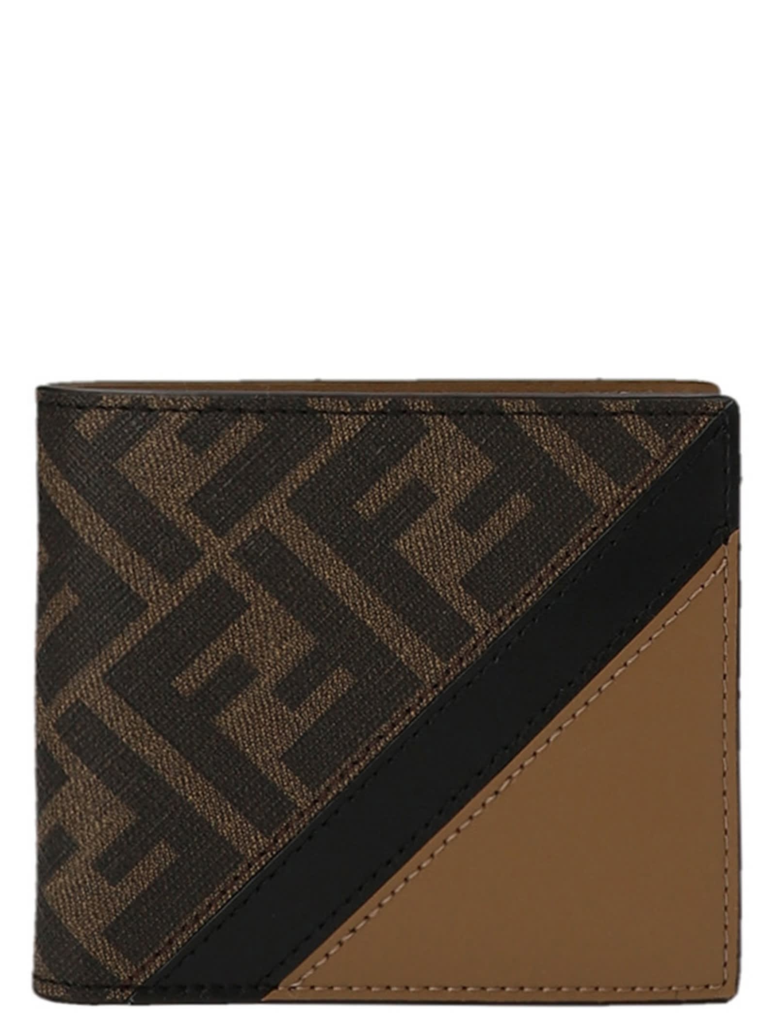 Fendi Leather Wallet In Brown