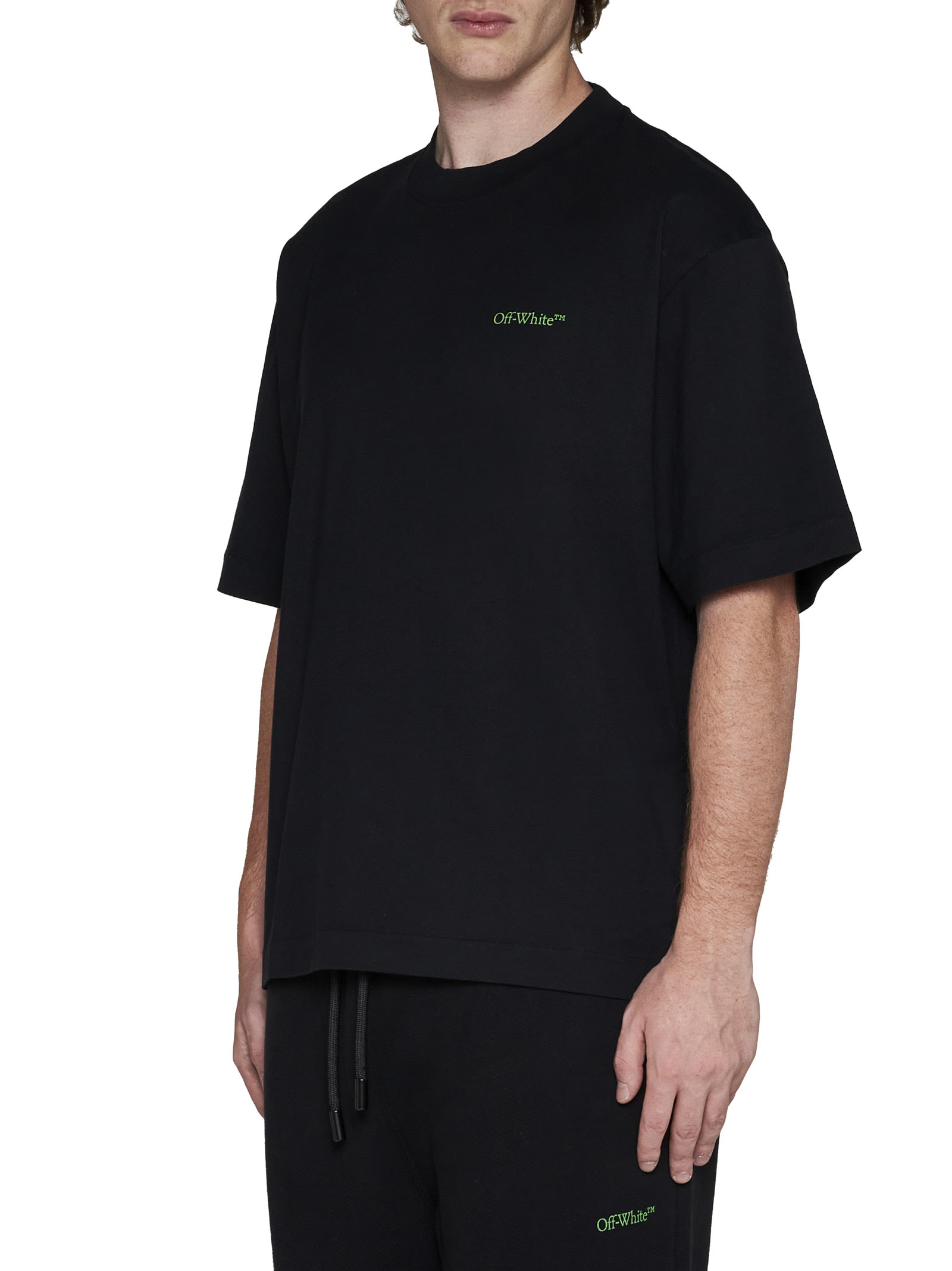 Shop Off-white T-shirt In Black Green