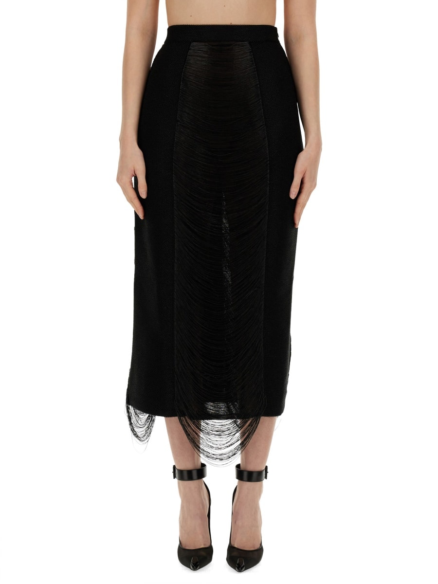 Shop Alexander Mcqueen Long Skirt In Black