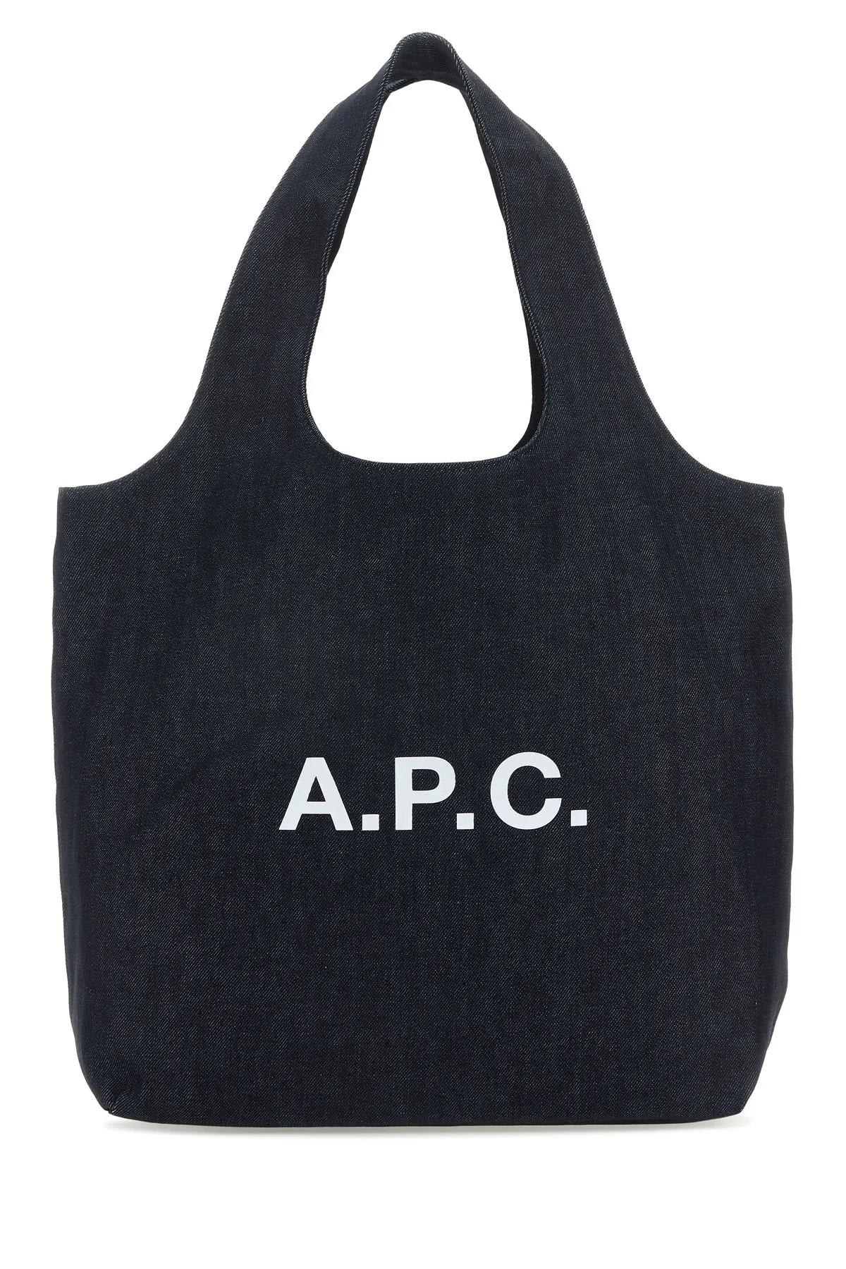 Shop Apc Denim Ninon Shopping Bag In Blu