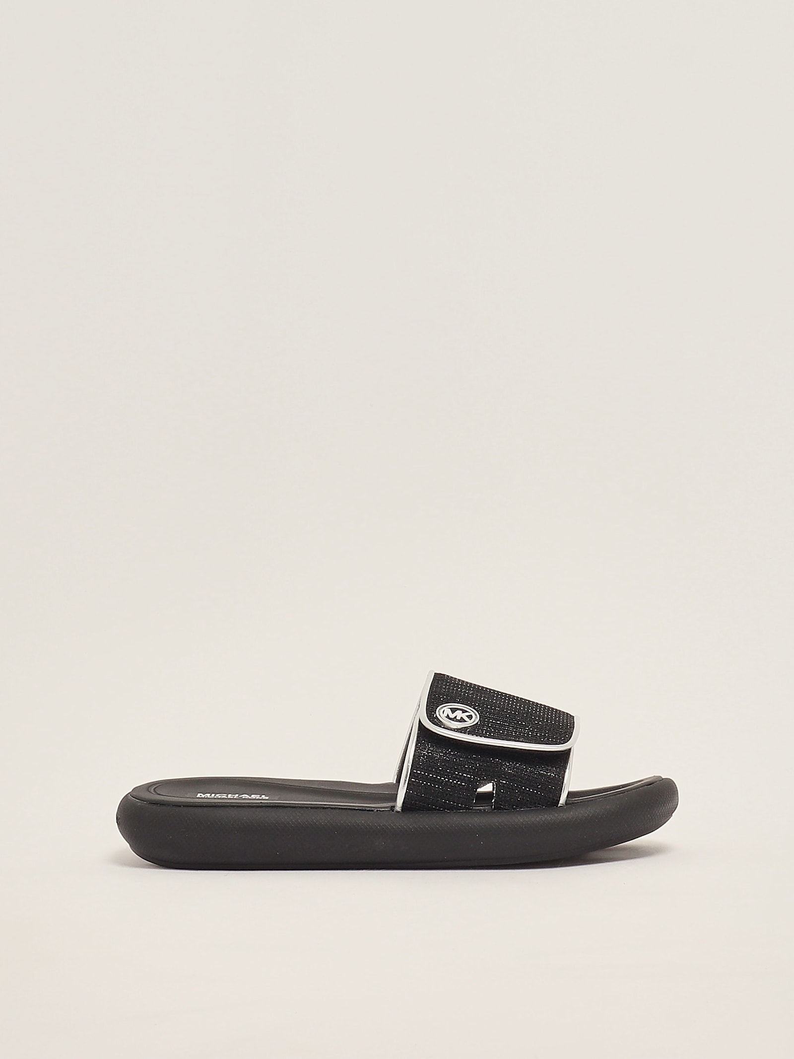 Michael Kors Logo-plaque Slides In Black