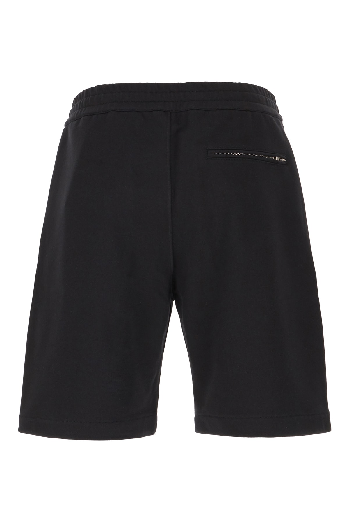 Shop Alexander Mcqueen Black Cotton Bermuda Shorts In Black Lust Red