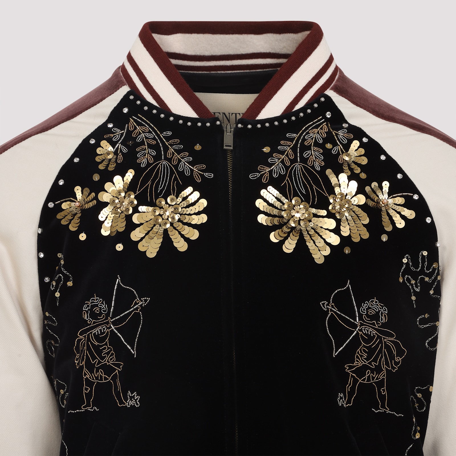 Valentino Embroidered Jacket In Black