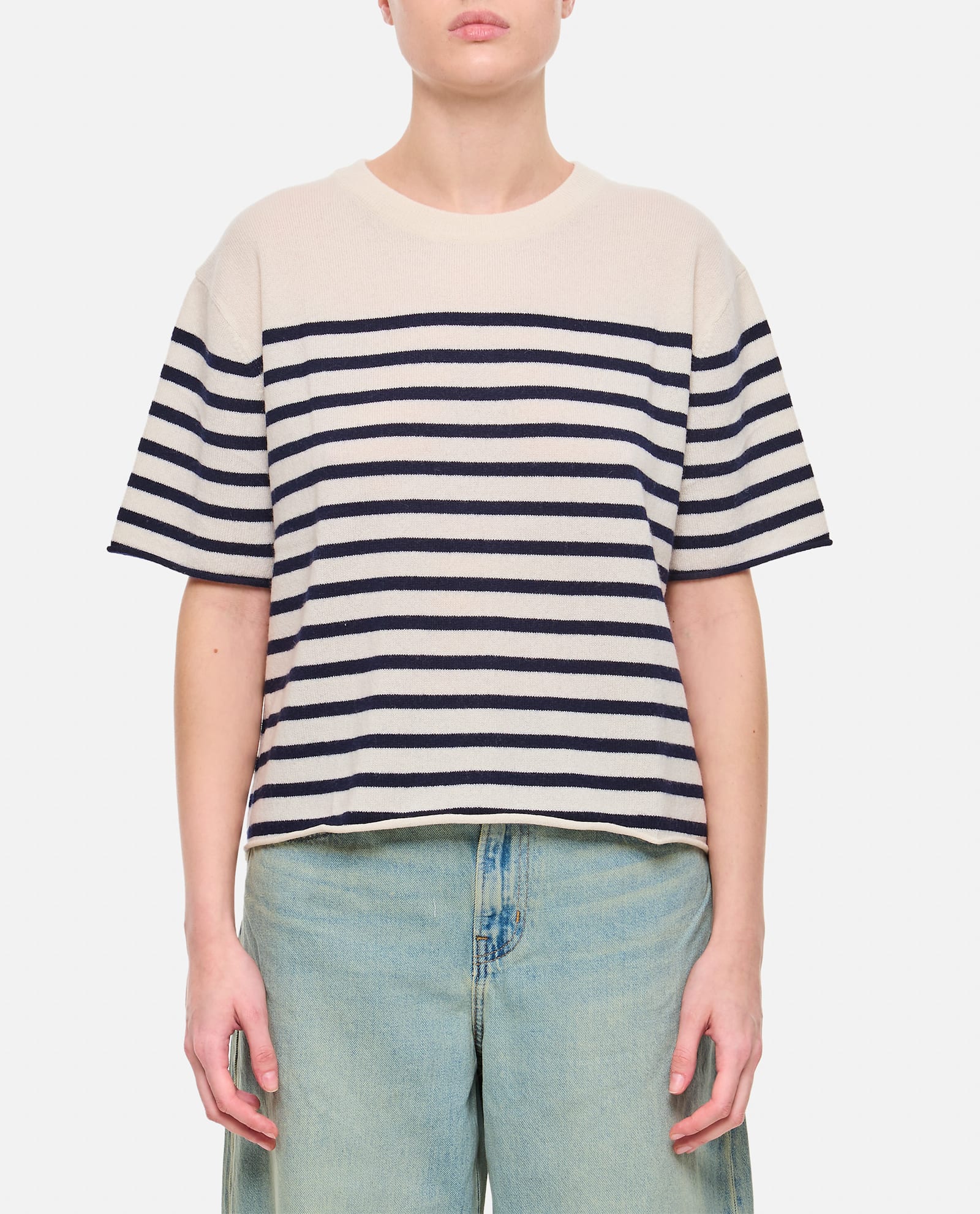 Lisa Yang Cila Striped Cashmere T-shirt In Multi