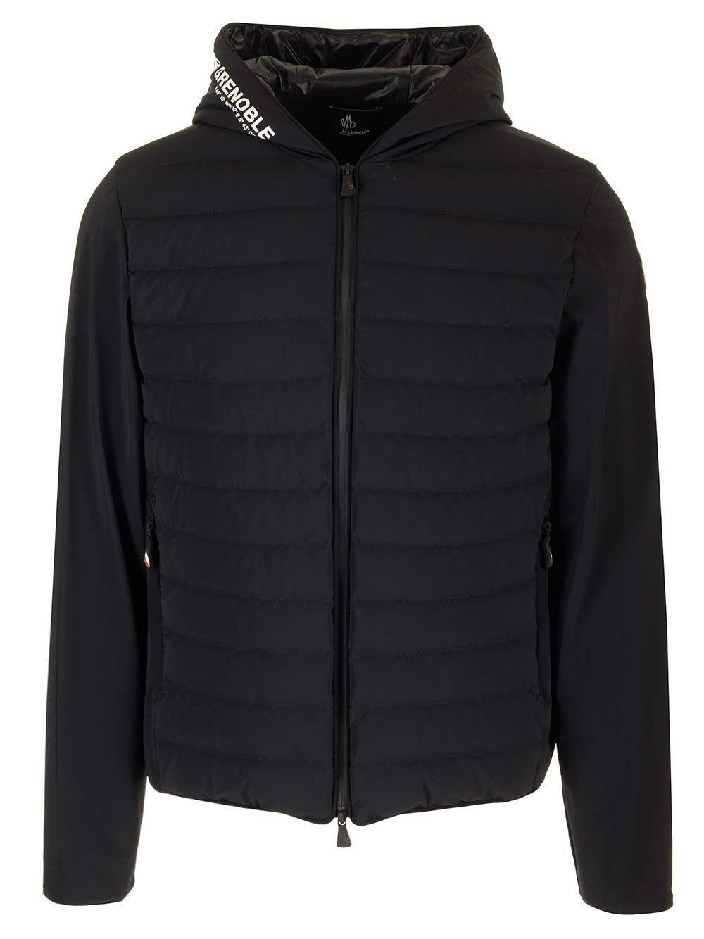 Shop Moncler Padded Zip-up Sweatshirt In Black