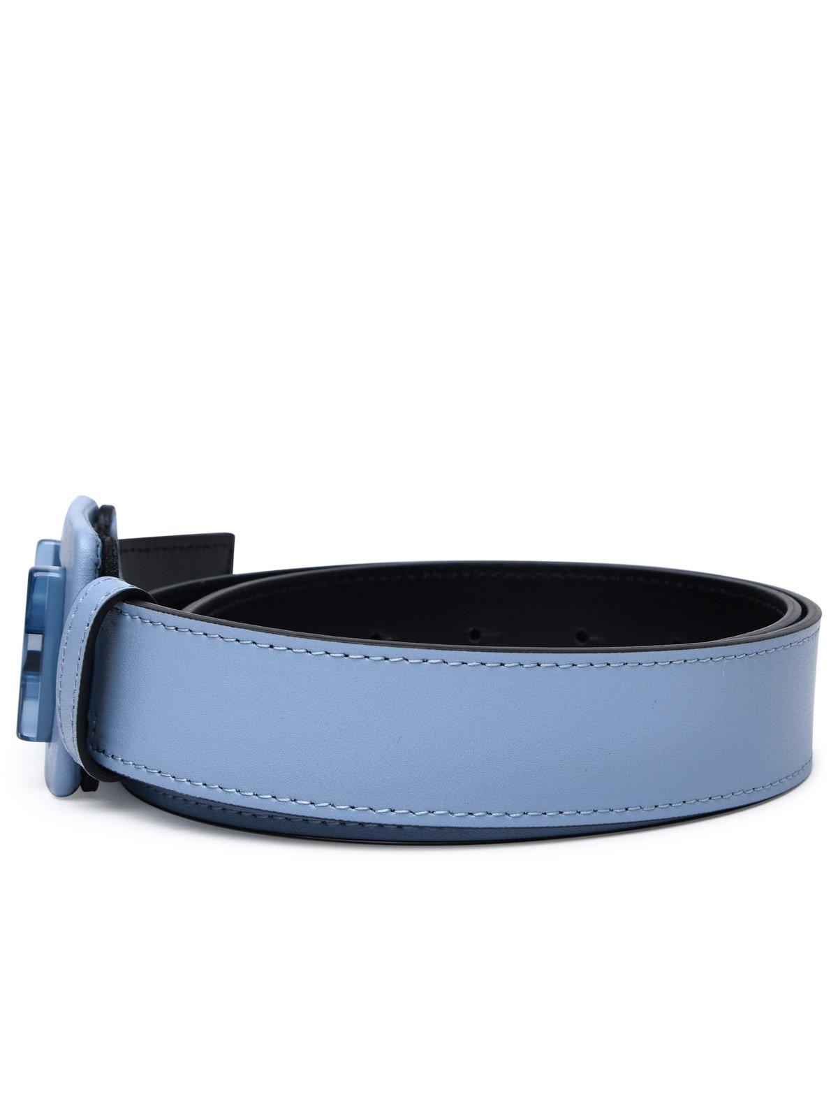 Shop Hogan Logo Buckled Belt In Azzurro