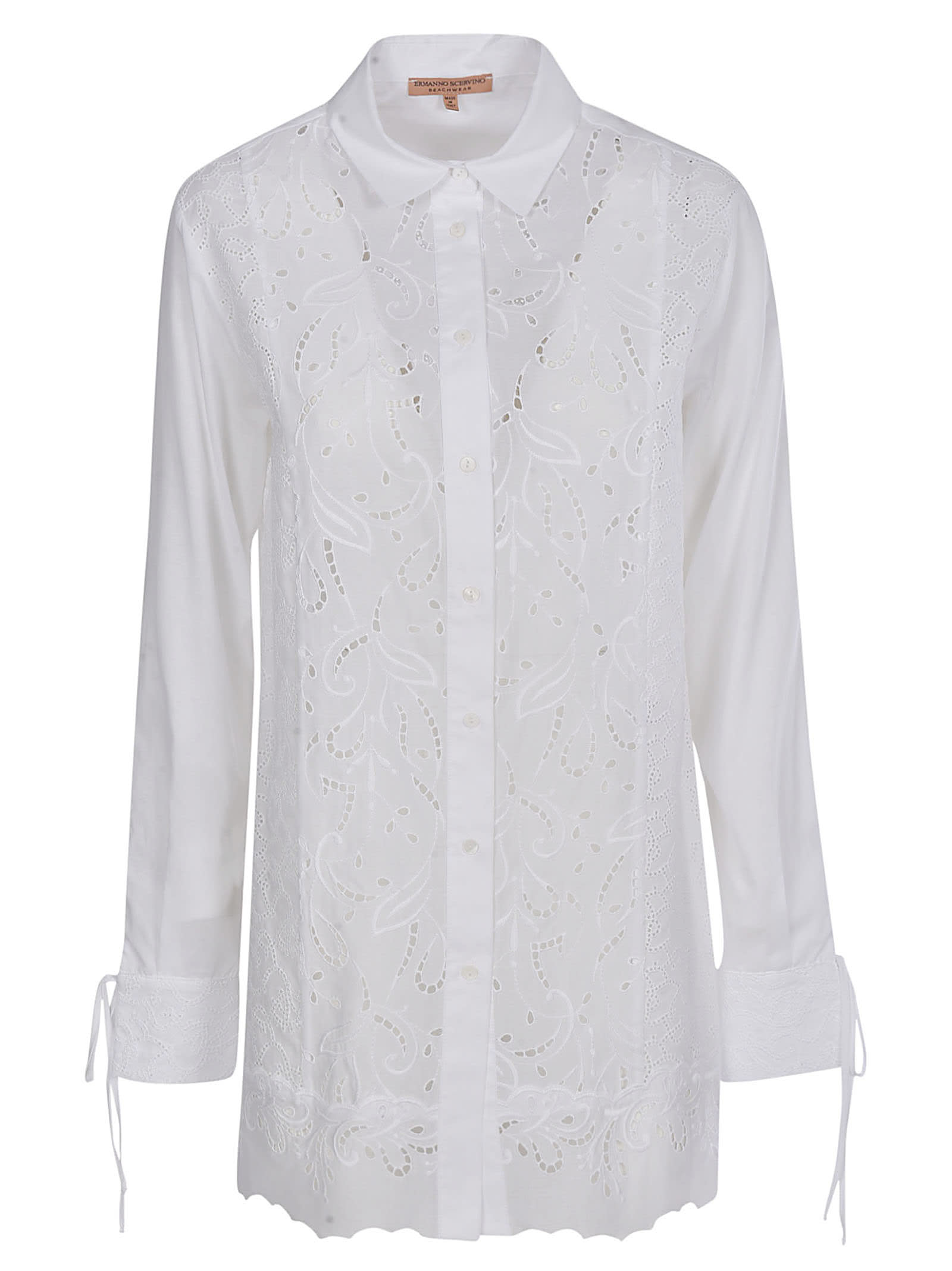 Ermanno Scervino Floral All-over Shirt In Bianco