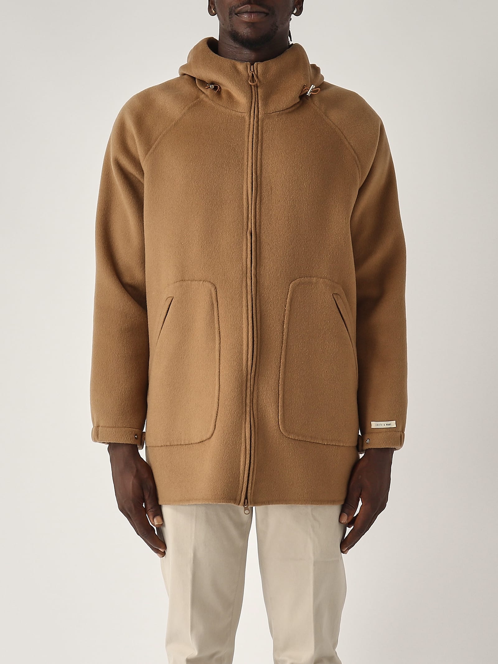 Paltò Parka Full Zip Jacket In Cammello