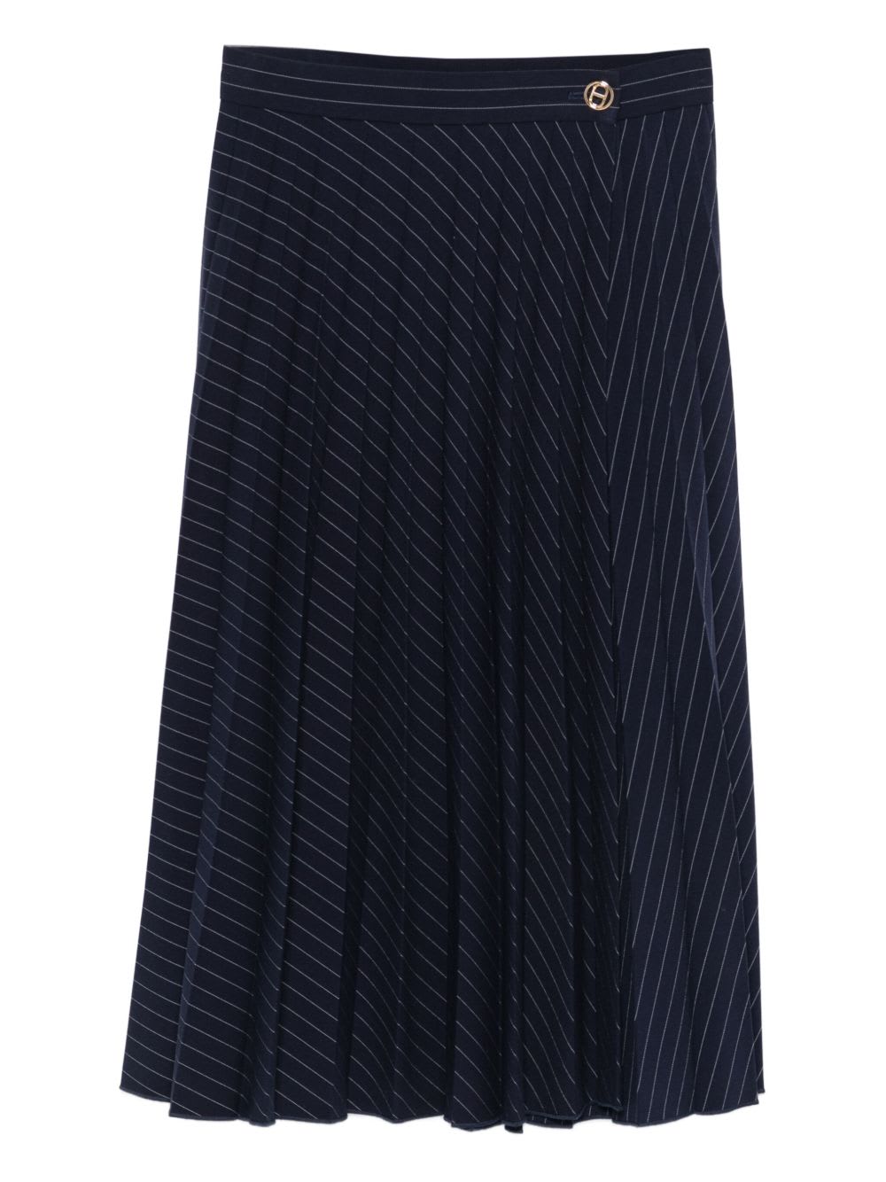 Twinset Kids Pleated Pinstripe Skirt In Blue