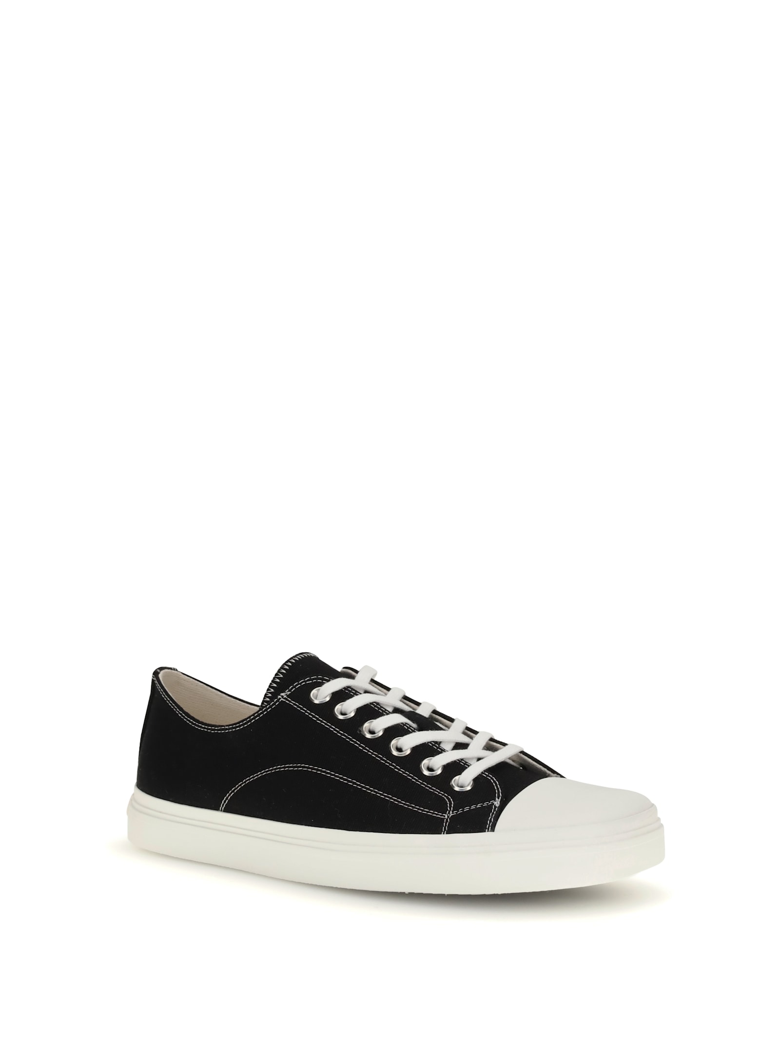 Moschino Lace-up Canvas Sneakers In Black