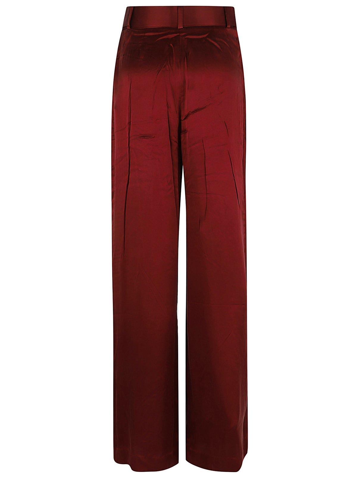 Shop Zimmermann Pleated Tuck Pants In Bordeaux