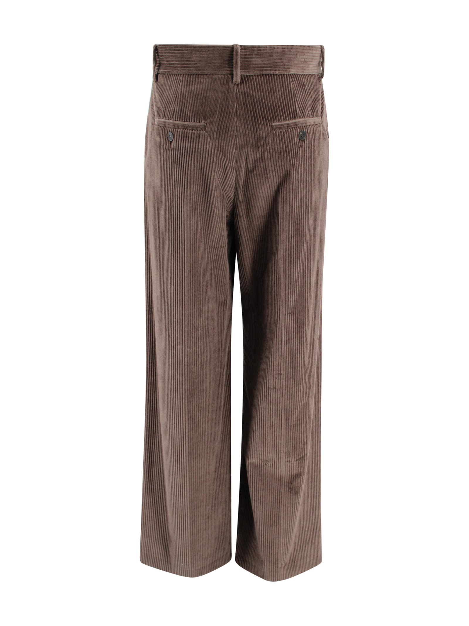 Weekend Max Mara Wide-leg Chocolate Corduroy Trousers In Brown
