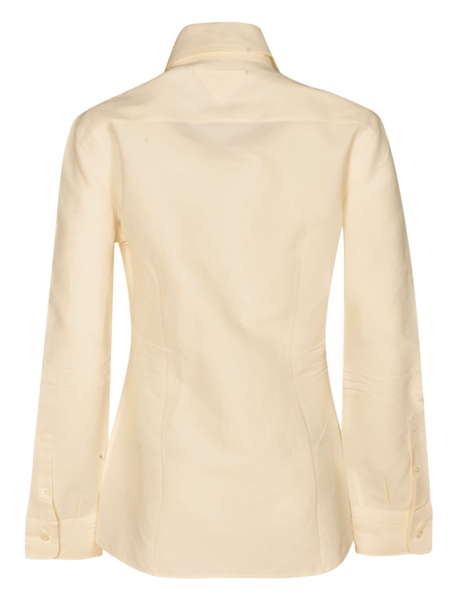 Shop Prada Long-sleeved Shirt In Natural