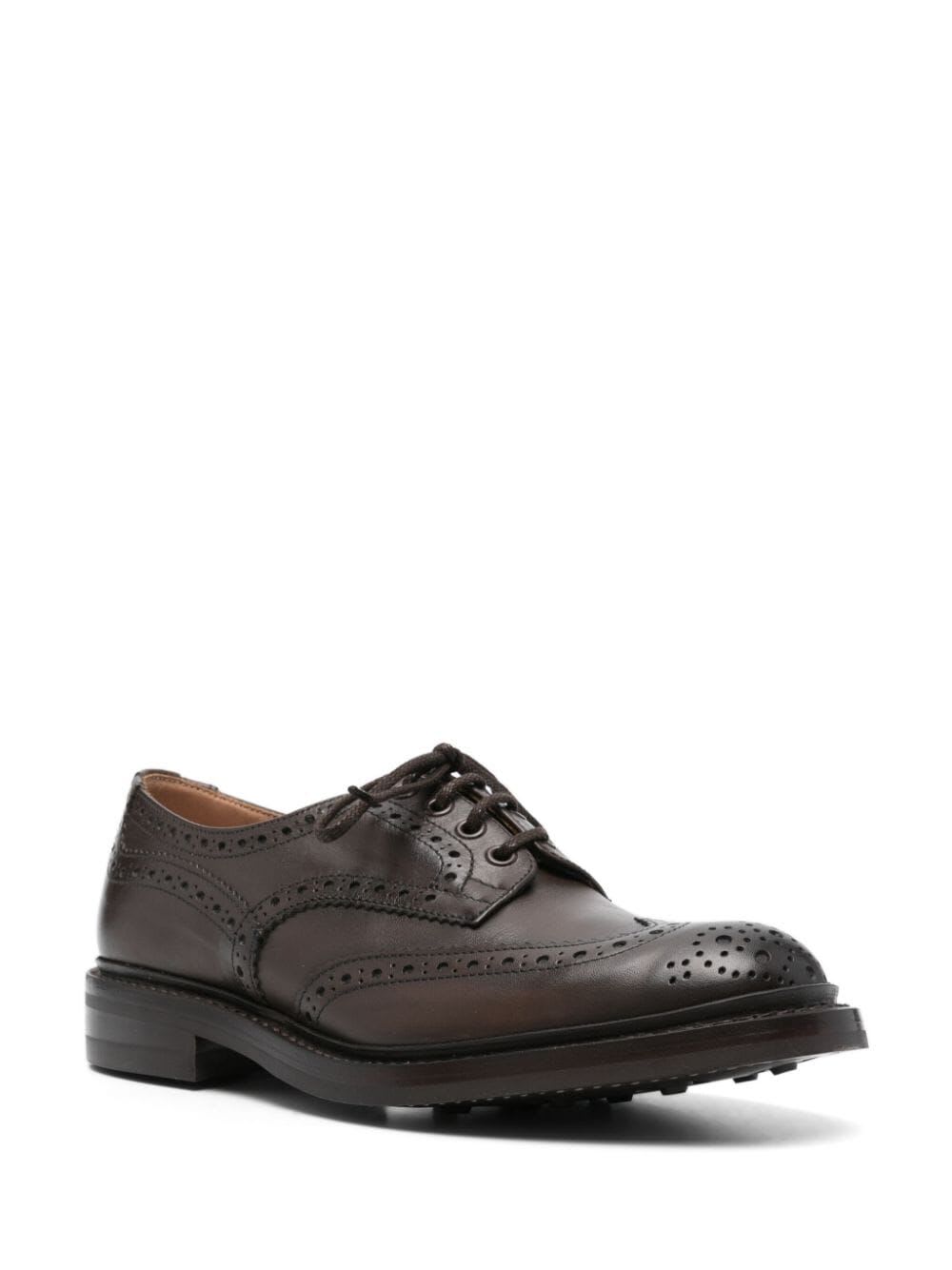 Shop Tricker's Bourton Dainite Sole 5 Fit Lace Up Shoes In Espresso Burnished