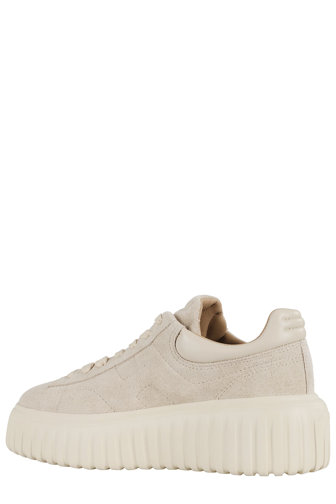 Hogan H Stripes Lace-up Sneakers With Embossed Logo In Neutral