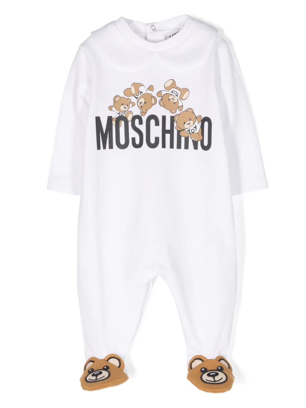 Shop Moschino White Pyjamas With  Teddy Friends Print