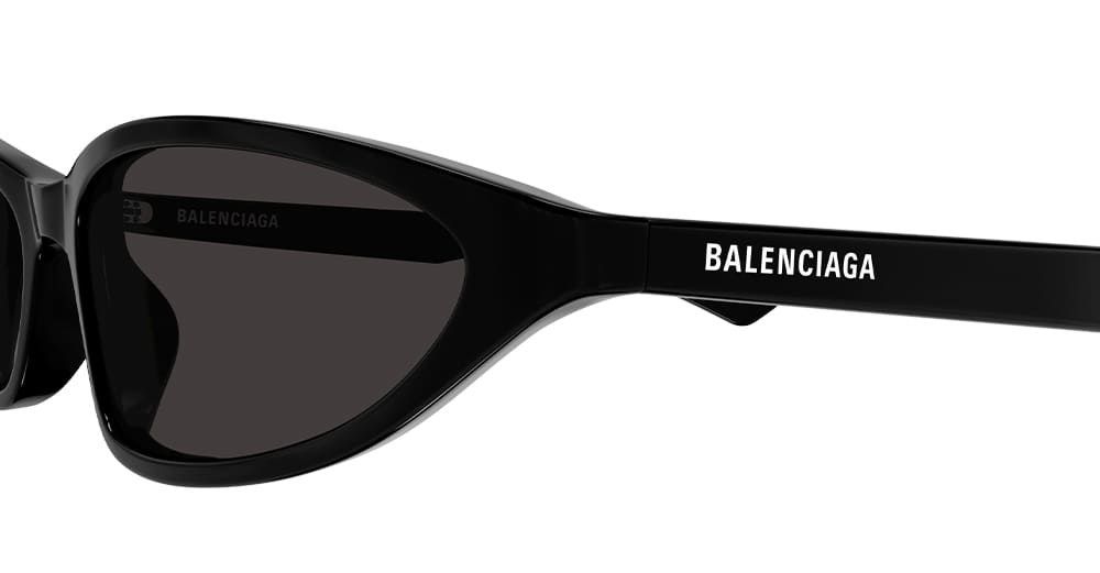 Balenciaga Bb0402s Neo Oval 2.0 Linea Everyday 001 Black Grey Sunglasses In Black