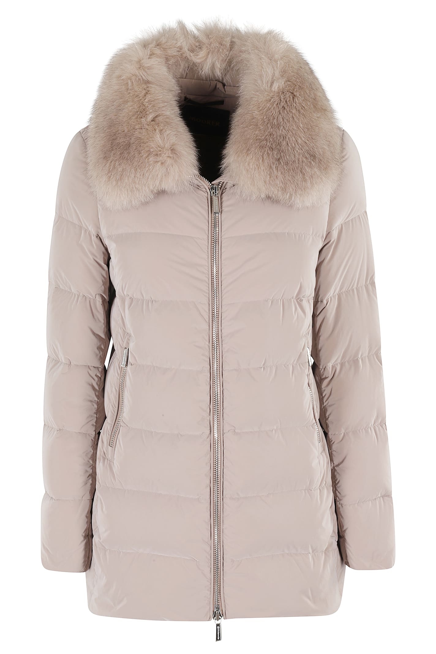 Moorer Dorado Fur Os Quilted Hazelnut Down Jacket In Brown