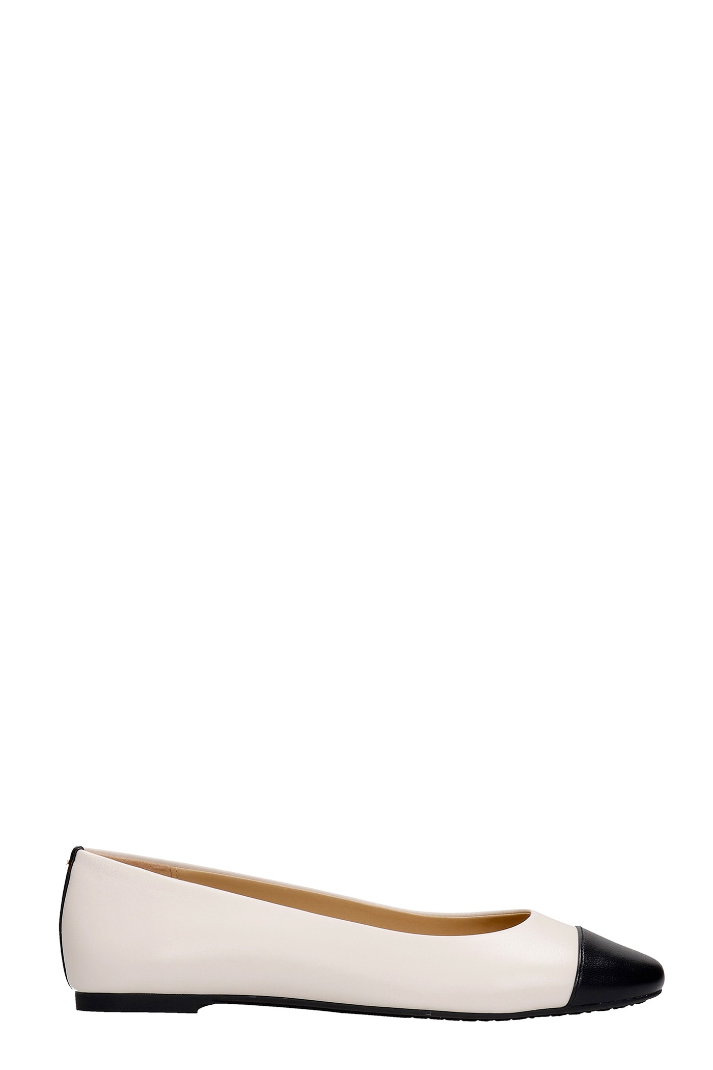 Buy Michael Kors Alyssa Ballet Flats In Beige Leather online, shop Michael Kors shoes with free shipping