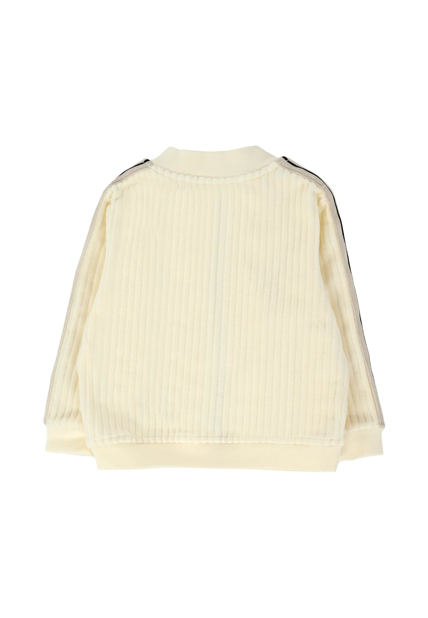 Palm Angels Ivory Sweatshirt For Baby Girl With Logo In Yellow