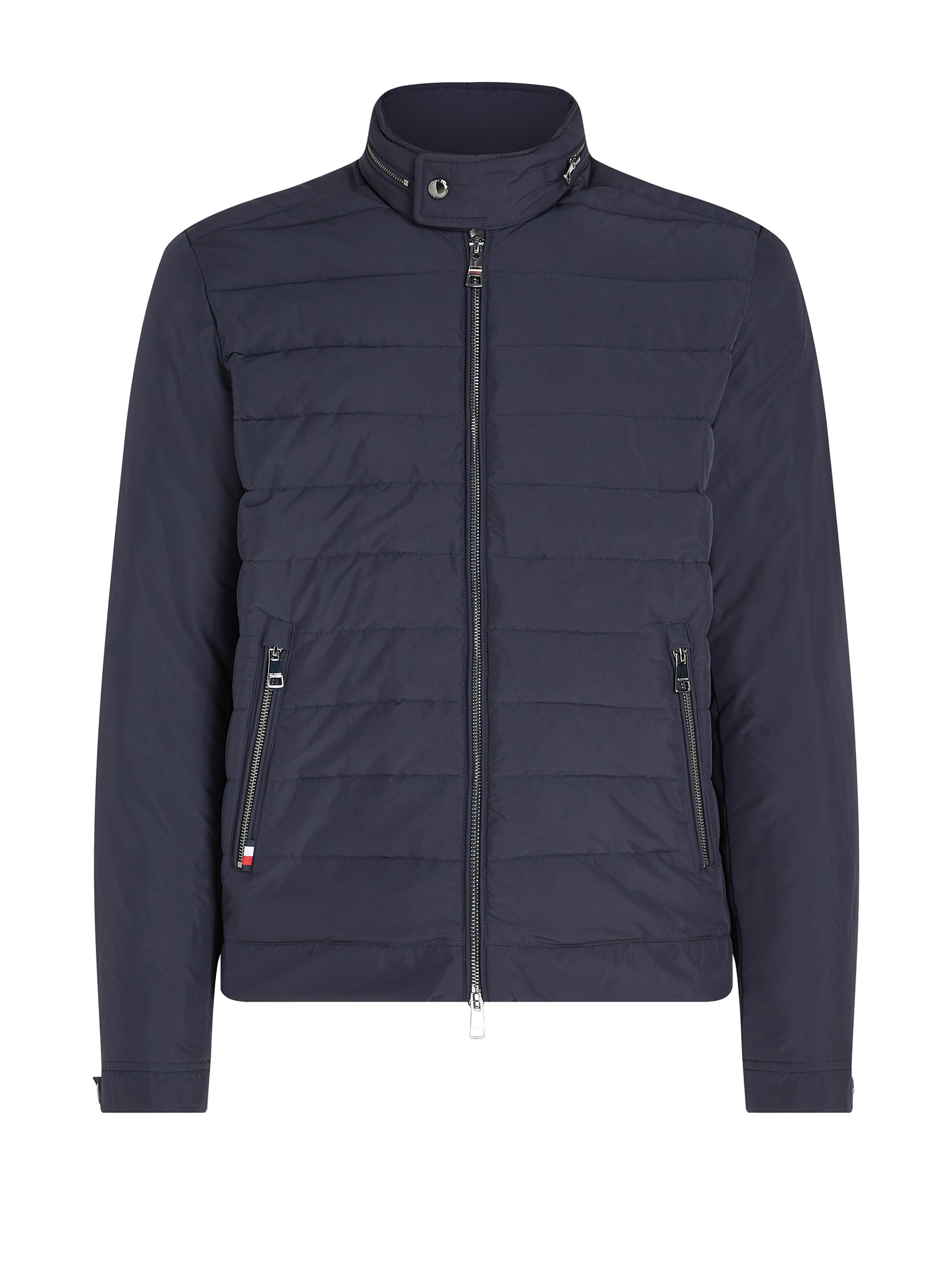 Shop Tommy Hilfiger Racer-style Jacket With Full Zip In Desert Sky