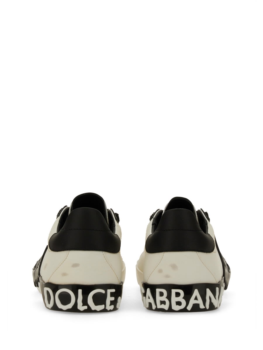 Shop Dolce & Gabbana Leather Sneaker In Multicolour