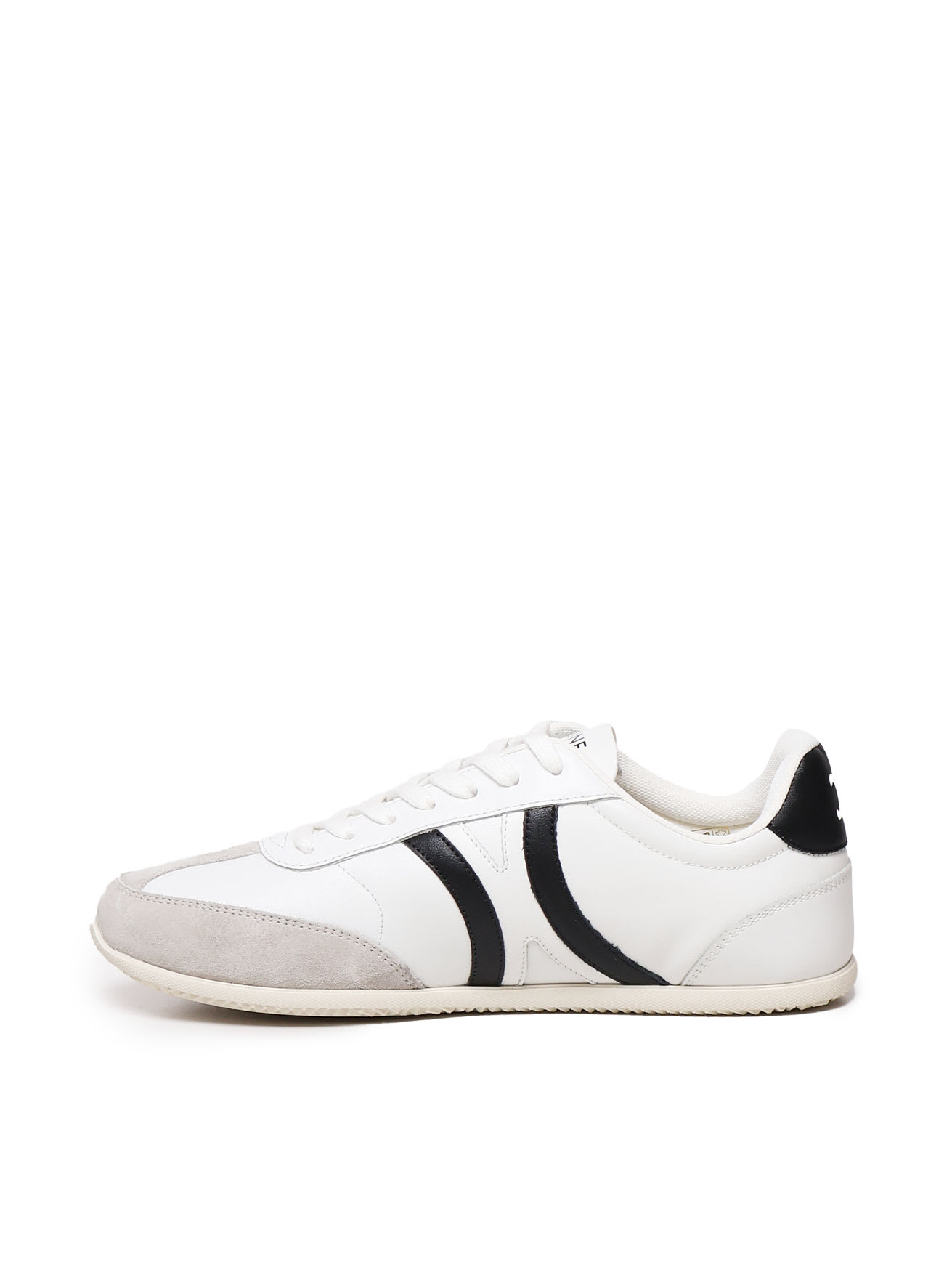 Celine White Calfskin Sneakers With Suede Inserts For Men In White