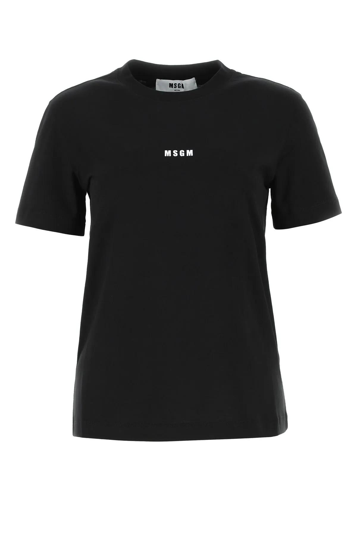 Shop Msgm Black Cotton T-shirt