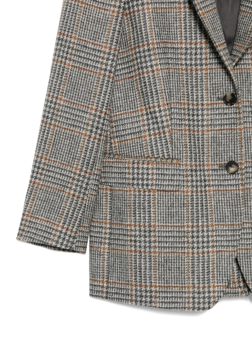 Alberto Biani Checked Button Jacket In Gray