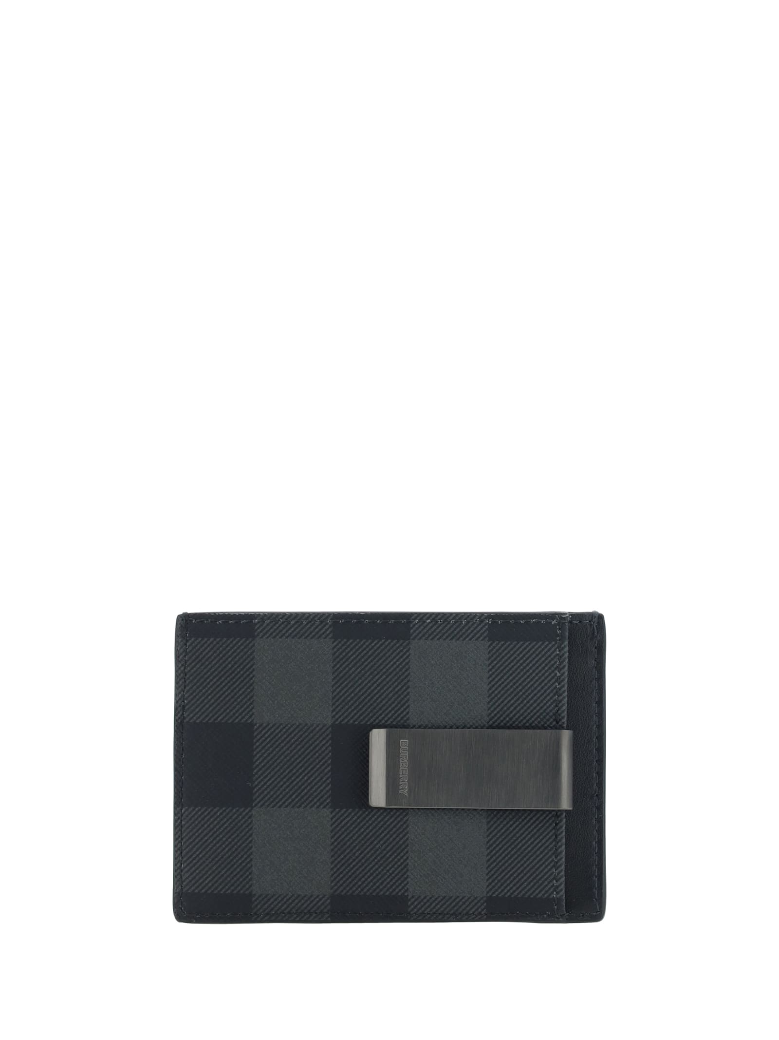 Shop Burberry Card Holder In Charcoal