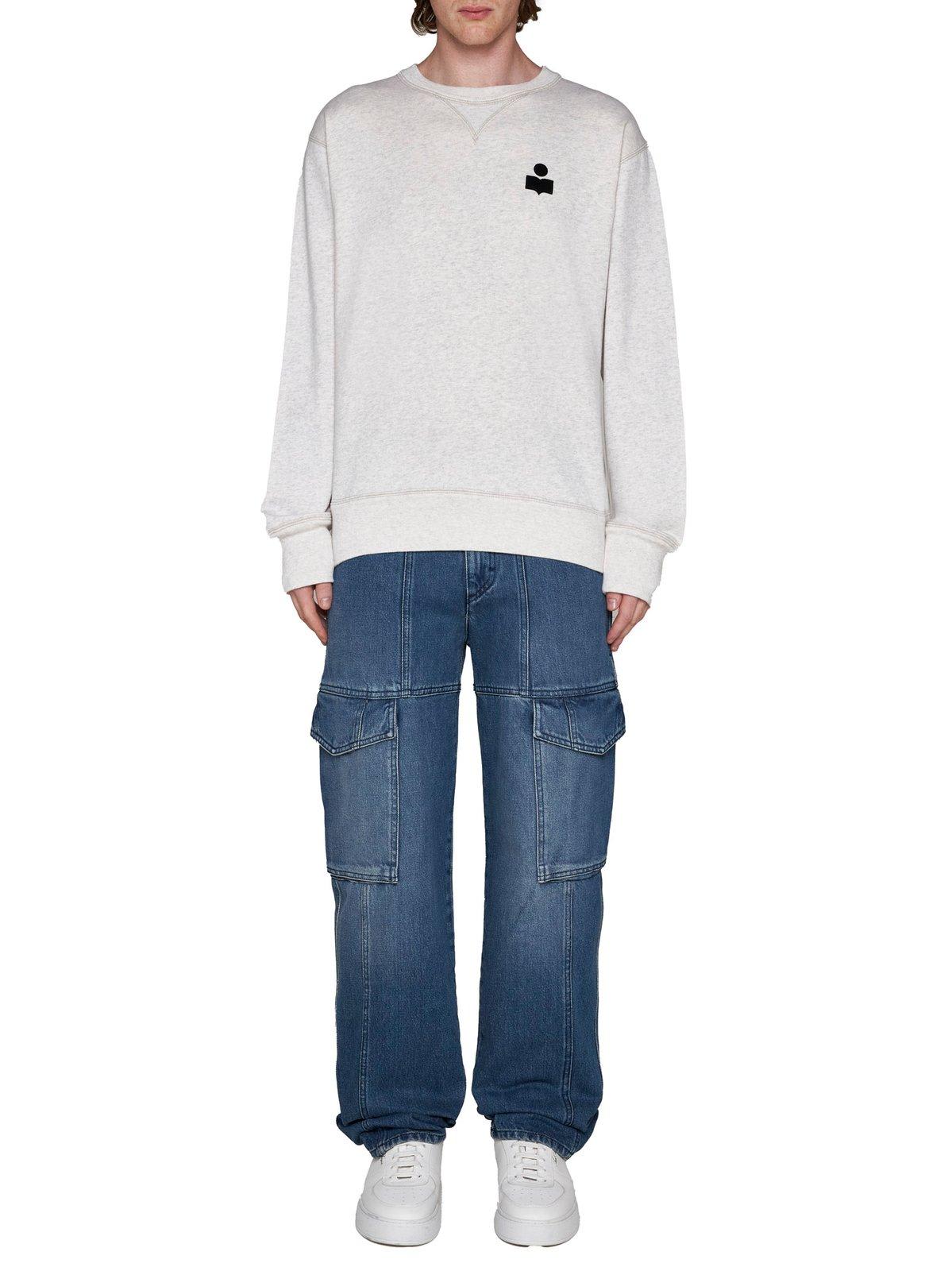 Shop Isabel Marant Long-sleeved Crewneck Sweatshirt In Grey