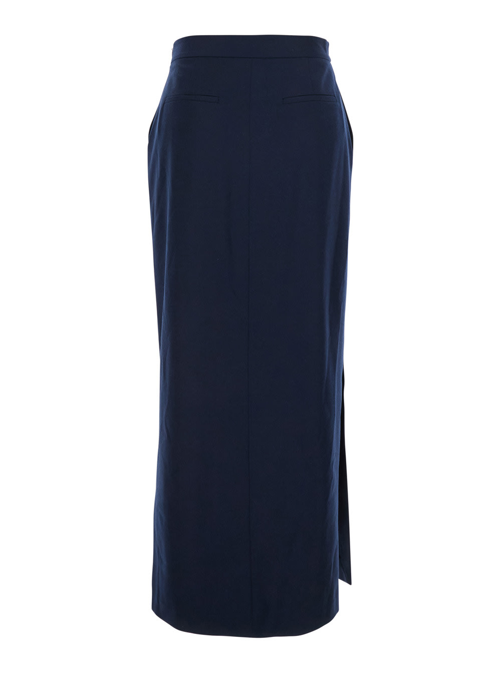 Antonelli Timballo Blue Skirt With Side Closure In Wool Woman In Blue