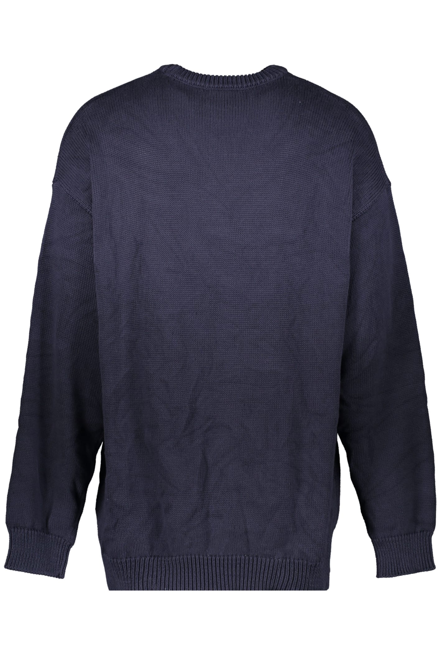 Shop Balenciaga Logo Crew-neck Sweater In Blue