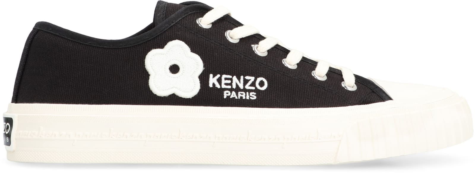 Shop Kenzo Foxy Canvas Sneakers In Black