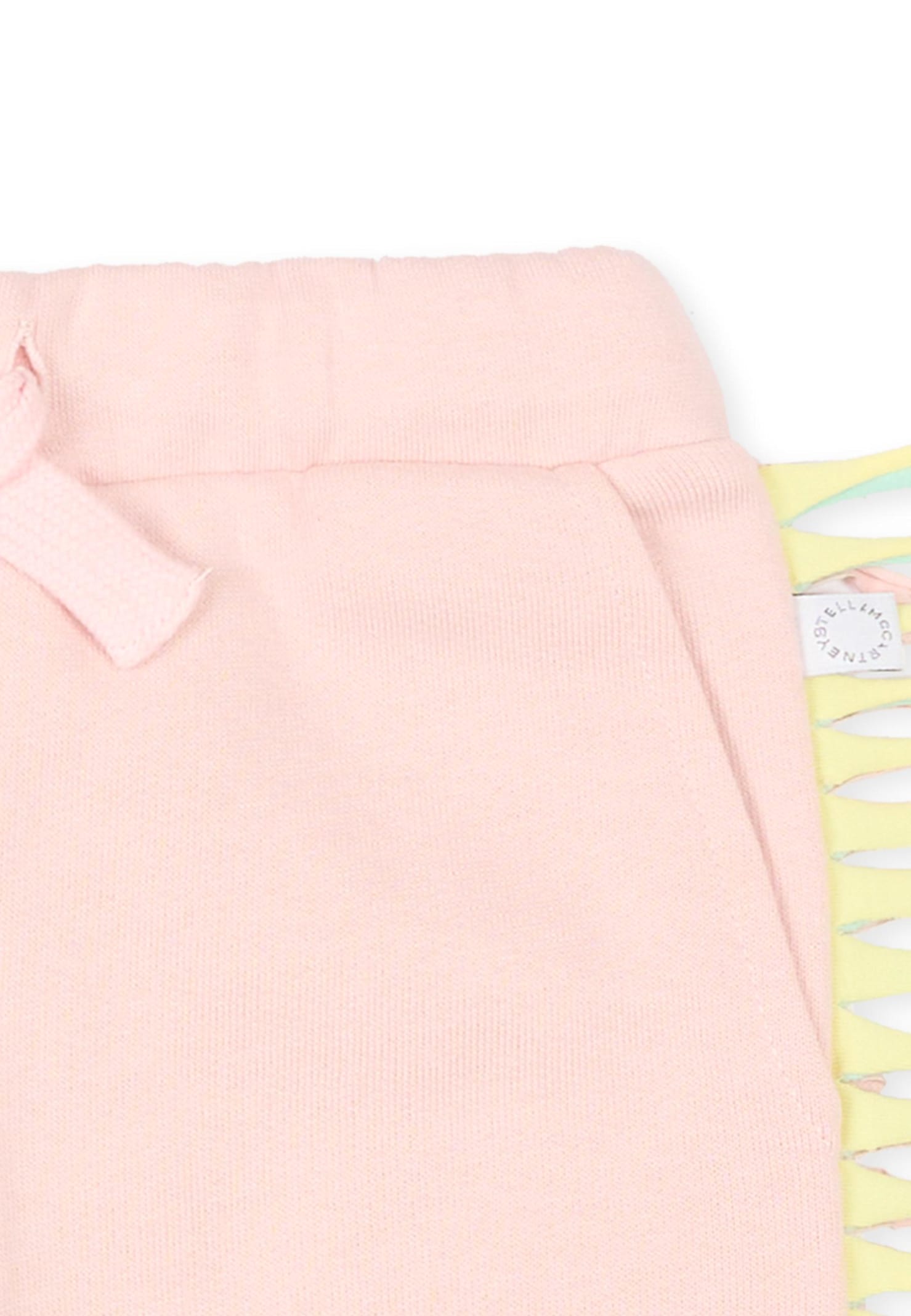 Stella Mccartney Pink Fringed Pants For Baby Girl In Pink